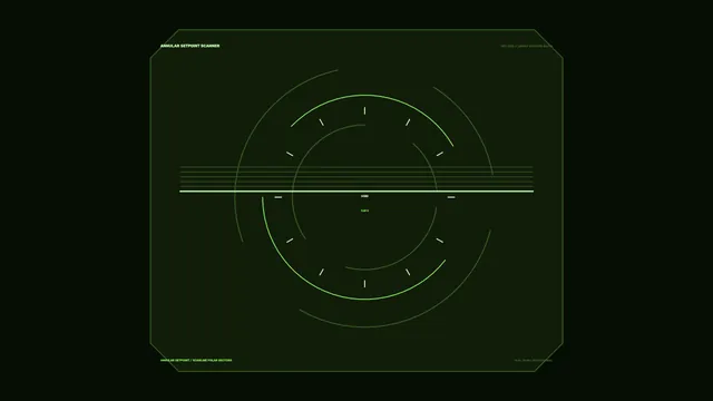 Green annular scanner interface on a dark field — free 3840x2160 4K wallpaper image
