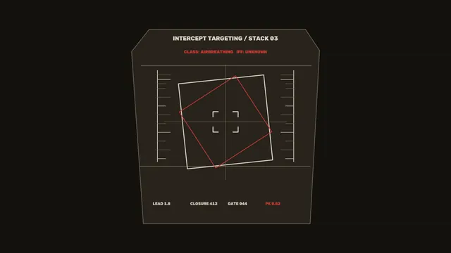 Intercept targeting grid with red tracking geometry — free 3840x2160 4K wallpaper image