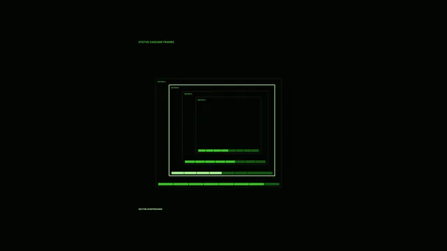 Green nested sector interface on black — free 3840x2160 4K wallpaper image