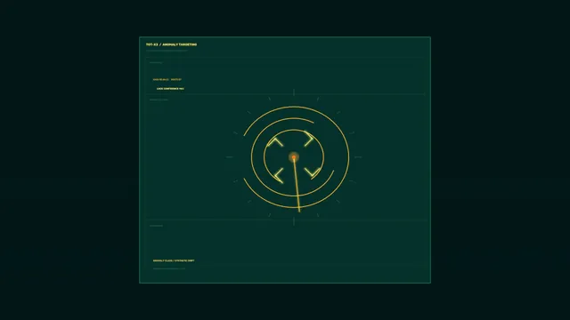 Amber anomaly target on a dark teal grid — free 3840x2160 4K wallpaper image