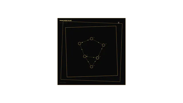 Amber node network on a black geometric grid — free 3840x2160 4K wallpaper image