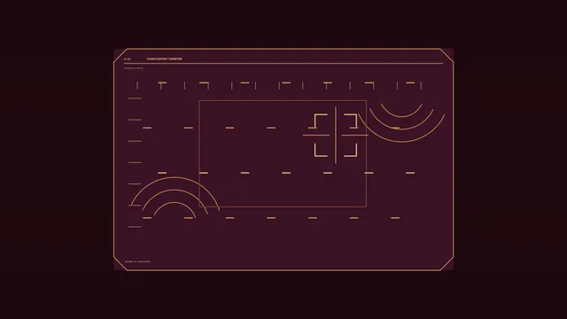 Amber technical interface on a dark burgundy field — free 3840x2160 4K wallpaper image