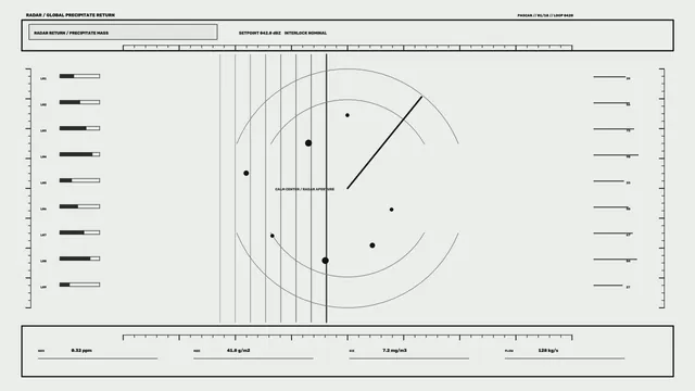 Monochrome radar aperture diagram with orbit lines — free 3840x2160 4K wallpaper image