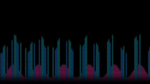 Neon equalizer bars on a black field — free 3840x2160 4K wallpaper image