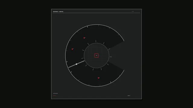 Dark circular occupancy radar interface — free 3840x2160 4K wallpaper image