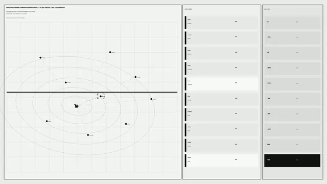 Monochrome aircraft carrier signal map interface — free 3840x2160 4K wallpaper image