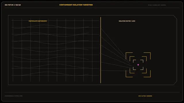 Dark particulate cartography targeting interface — free 3840x2160 4K wallpaper image
