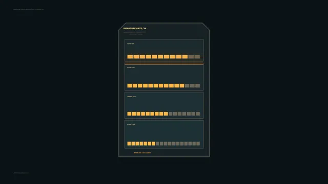 Amber Status Console on a Dark Grid — free 3840x2160 4K wallpaper image