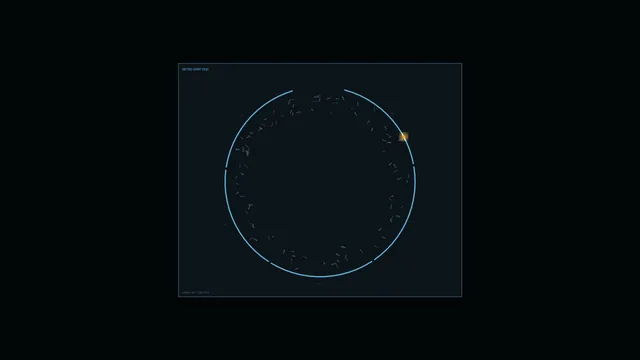 Cyan orbital ring with orange signal point — free 3840x2160 4K wallpaper image