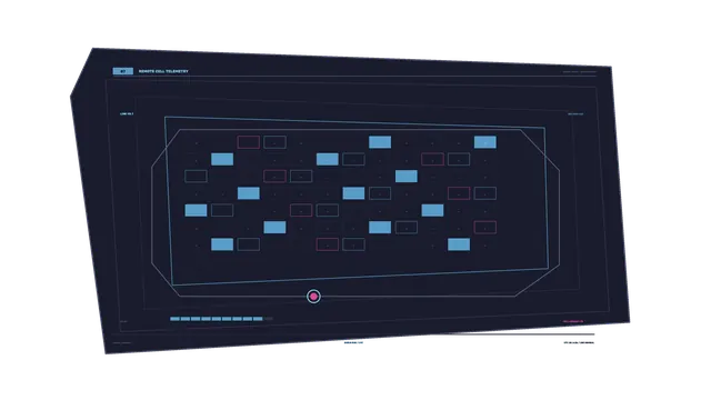 Dark telemetry interface with blue signal grid — free 3840x2160 4K wallpaper image