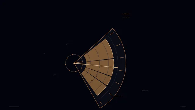 Amber orbital sector diagram on a dark field — free 3840x2160 4K wallpaper image