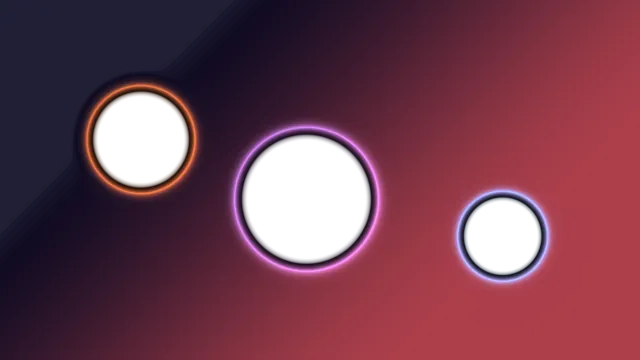 Neon rings across a dark gradient field — free 3840x2160 4K wallpaper image