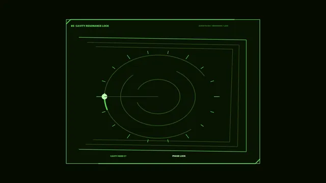 Green cavity resonance lock interface — free 3840x2160 4K wallpaper image