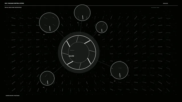 Radial heat vector field with reactor nodes — free 3840x2160 4K wallpaper image