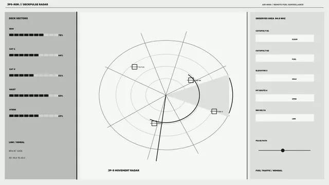 Monochrome circular movement radar interface — free 3840x2160 4K wallpaper image