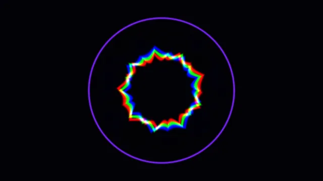 Chromatic jagged ring inside a violet circle — free 3840x2160 4K wallpaper image