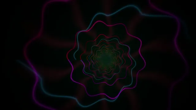 Neon contour flower on a black field — free 3840x2160 4K wallpaper image