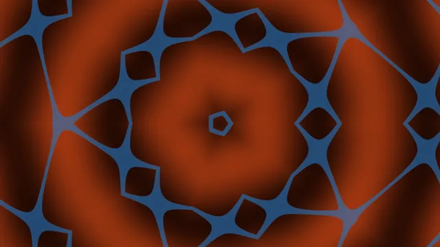 Blue cellular lattice over a burnt orange field — free 3840x2160 4K wallpaper image