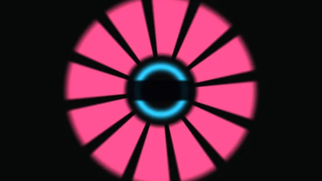 Pink radial wheel with cyan central ring — free 3840x2160 4K wallpaper image