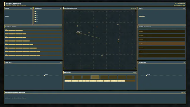 Gold maritime radar interface with plotted targets — free 3840x2160 4K wallpaper image