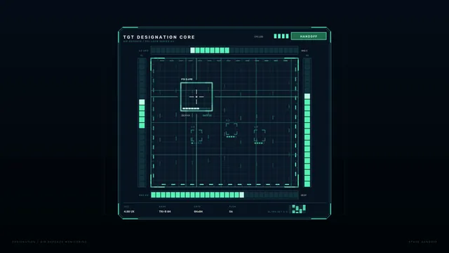Teal air-defense monitoring interface grid — free 3840x2160 4K wallpaper image