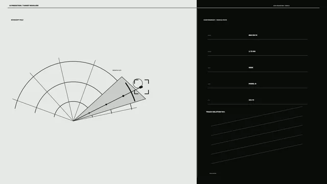 Monochrome Intercept Trajectory Interface Diagram — free 3840x2160 4K wallpaper image
