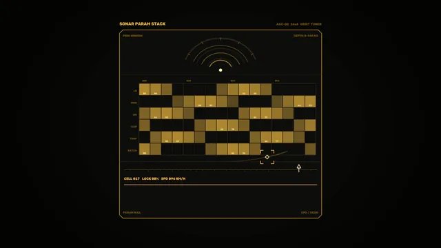 Amber Sonar Parameter Grid Interface — free 3840x2160 4K wallpaper image