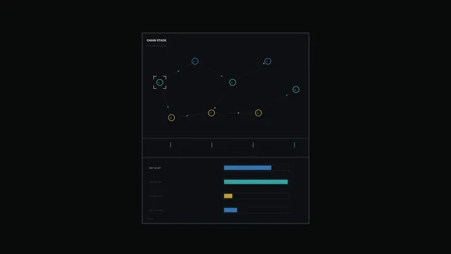 Dark chain stack interface with network nodes — free 3840x2160 4K wallpaper image