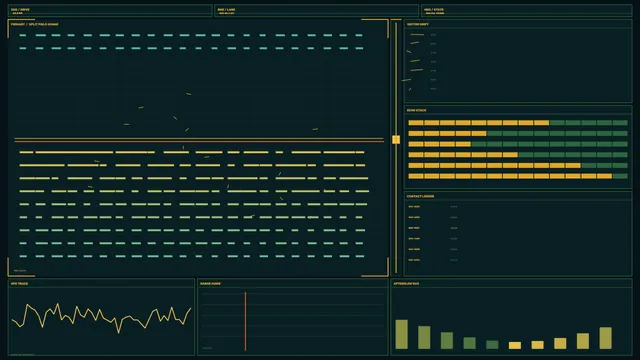 Dark telemetry dashboard with segmented signal charts — free 3840x2160 4K wallpaper image