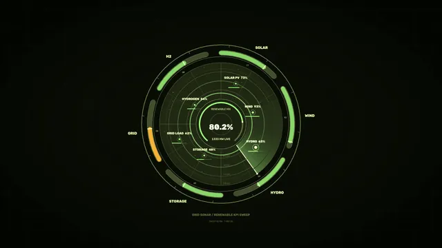 Green Circular Renewable Energy Dashboard — free 3840x2160 4K wallpaper image