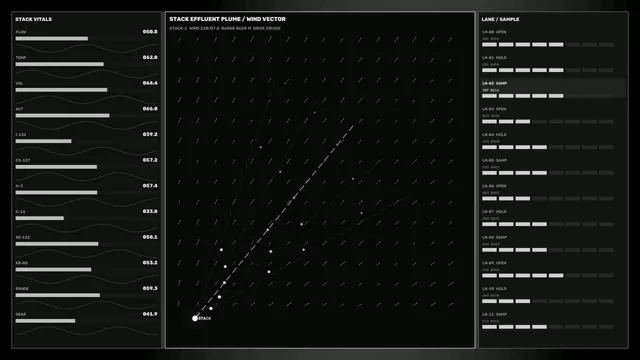 Monochrome effluent plume vector dashboard — free 3840x2160 4K wallpaper image