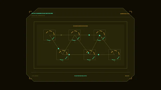 Charging pulse sector grid in dark olive — free 3840x2160 4K wallpaper image