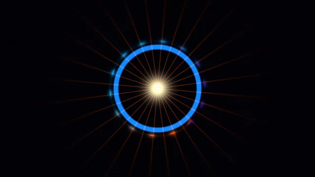 Blue ring with radial orange light geometry — free 3840x2160 4K wallpaper image