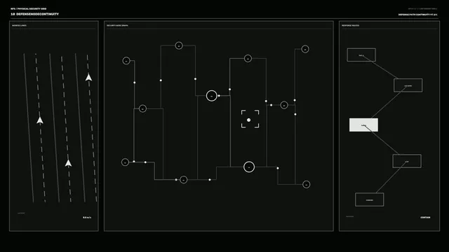 Monochrome Security Network Diagram Interface — free 3840x2160 4K wallpaper image