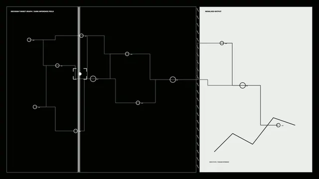Monochrome decision graph with resolved output — free 3840x2160 4K wallpaper image