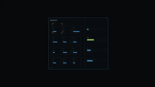 Cohort split dashboard with blue bar charts — free 3840x2160 4K wallpaper image
