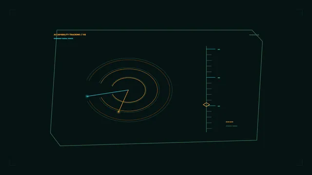 Cyan and amber sonar interface on a dark field — free 3840x2160 4K wallpaper image