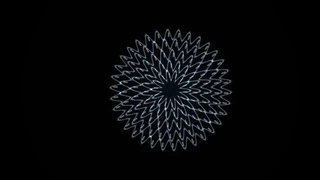 Radial silver zigzag rosette on black — free 3840x2160 4K wallpaper image
