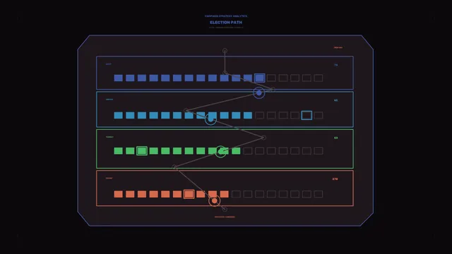Election Path Analytics Dashboard in Neon Geometry — free 3840x2160 4K wallpaper image