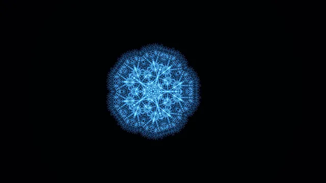 Luminous blue geometric snowflake sphere — free 3840x2160 4K wallpaper image