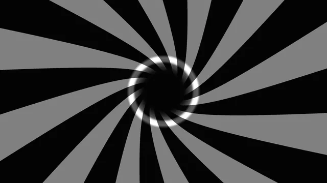 Monochrome radial spiral with luminous ring — free 3840x2160 4K wallpaper image