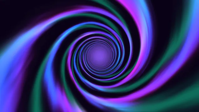 Neon spiral tunnel with concentric glowing rings — free 3840x2160 4K wallpaper image