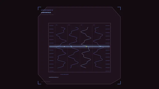 Blue waveform analysis panel on dark purple — free 3840x2160 4K wallpaper image