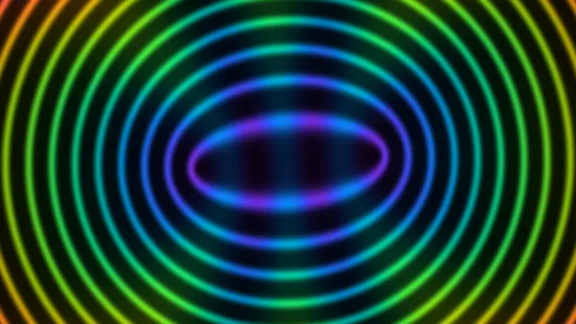 Chromatic elliptical rings on a dark field — free 3840x2160 4K wallpaper image