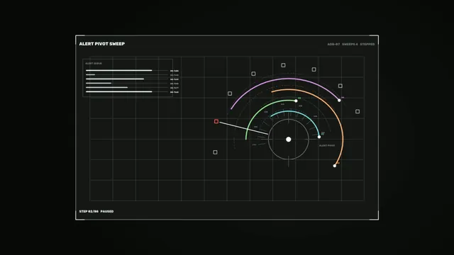 Dark radial alert pivot interface — free 3840x2160 4K wallpaper image