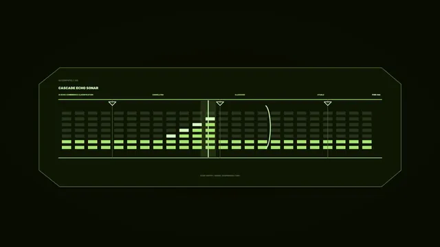 Luminous green sonar spectrum interface — free 3840x2160 4K wallpaper image