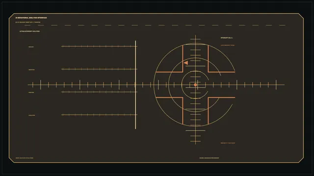 Amber tactical targeting interface on dark grid — free 3840x2160 4K wallpaper image