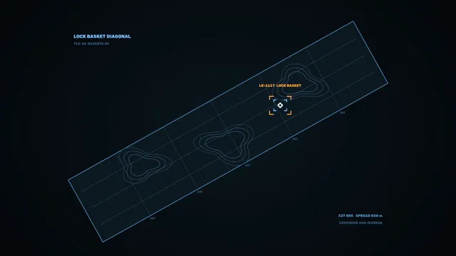 Blue tactical grid with diagonal lock basket — free 3840x2160 4K wallpaper image