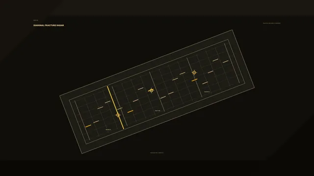Diagonal fracture radar grid in amber and black — free 3840x2160 4K wallpaper image