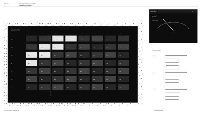 Monochrome reactor dispatch matrix interface — free 3840x2160 4K wallpaper image